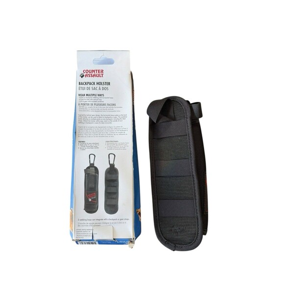 Counter Assault Bear Spray Holster For 8.1 & 10.2 Oz. Canisters Nylon Chest Clip - Picture 2 of 2